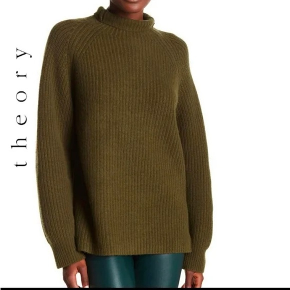 THEORY Pate Brown Fine Haven Funnel Neck Sweater S (RealReal Certified)